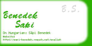 benedek sapi business card